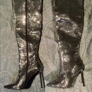 Steve Madden Skyscraper Rhinestone Over the Knee  Boots Size 7.5